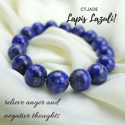 2003021 Trang Sức Phong Thủy Hộ Mệnh Bình An CTjade - Vòng Tay Đá Lapis Lazuli Thiên Nhiên